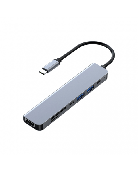 Frisby USB Type-C™ - HDMI + SD/TF + USB 3.0 Adaptör + PD Şarj