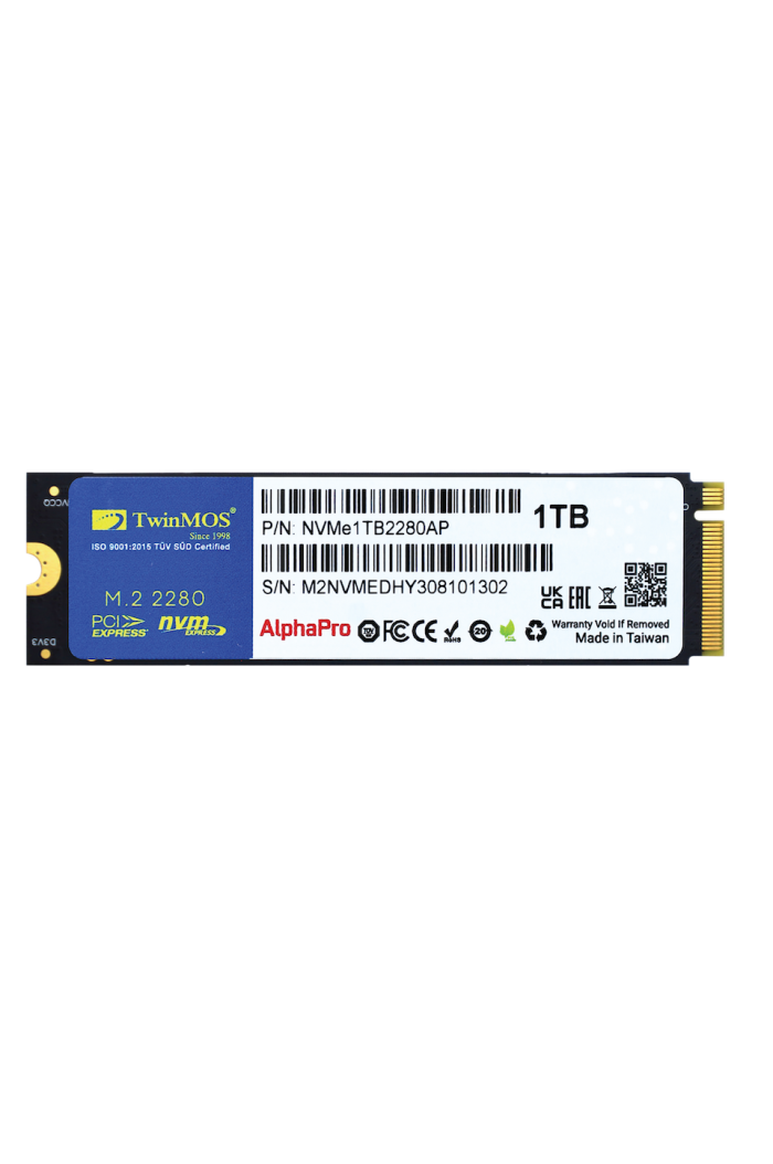 TwinMOS 1TB M.2 PCIe Gen3 NVMe SSD (3600-3250Mb/s) TLC 3DNAND