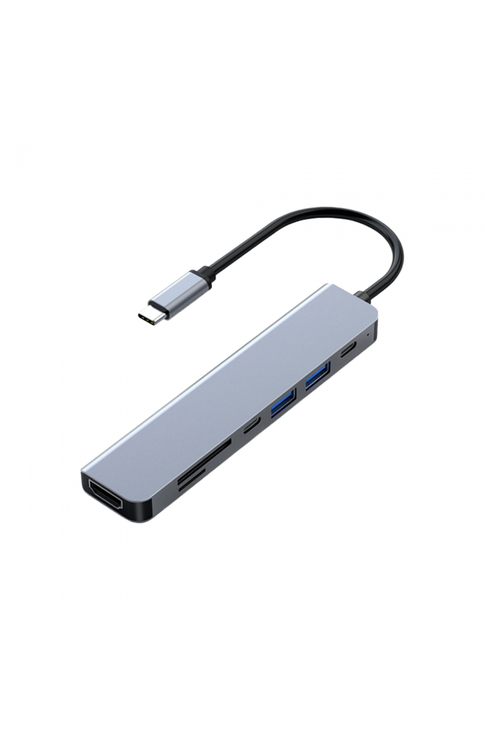 Frisby USB Type-C™ - HDMI + SD/TF + USB 3.0 Adaptör + PD Şarj
