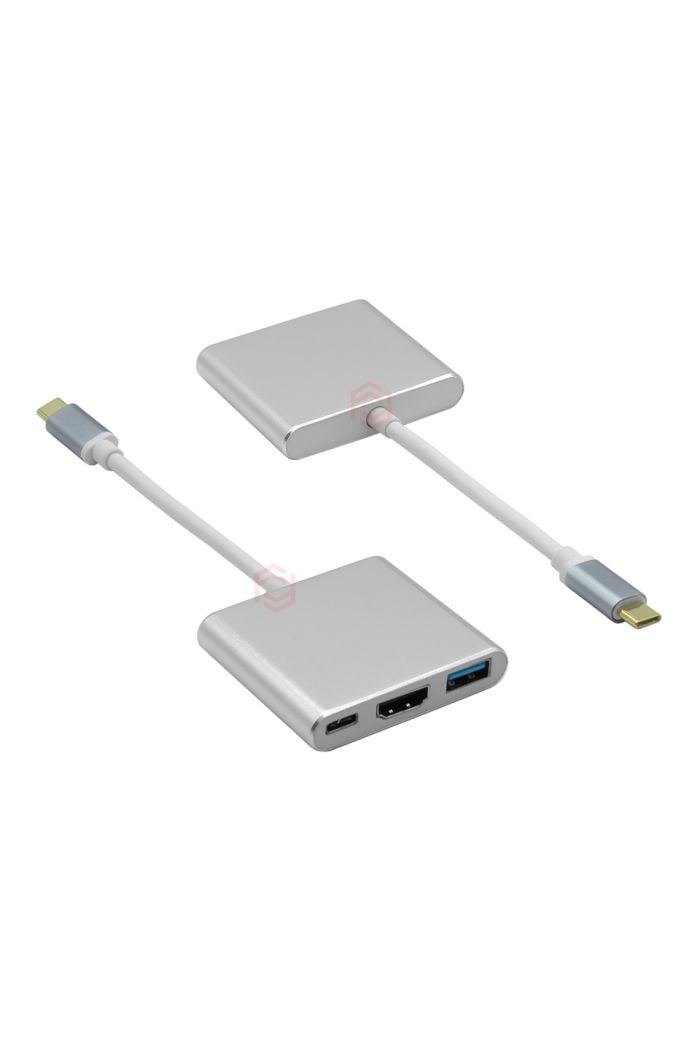 Frisby Type-C - HDMI + USB 3.0 Adaptör + PD Şarj 
