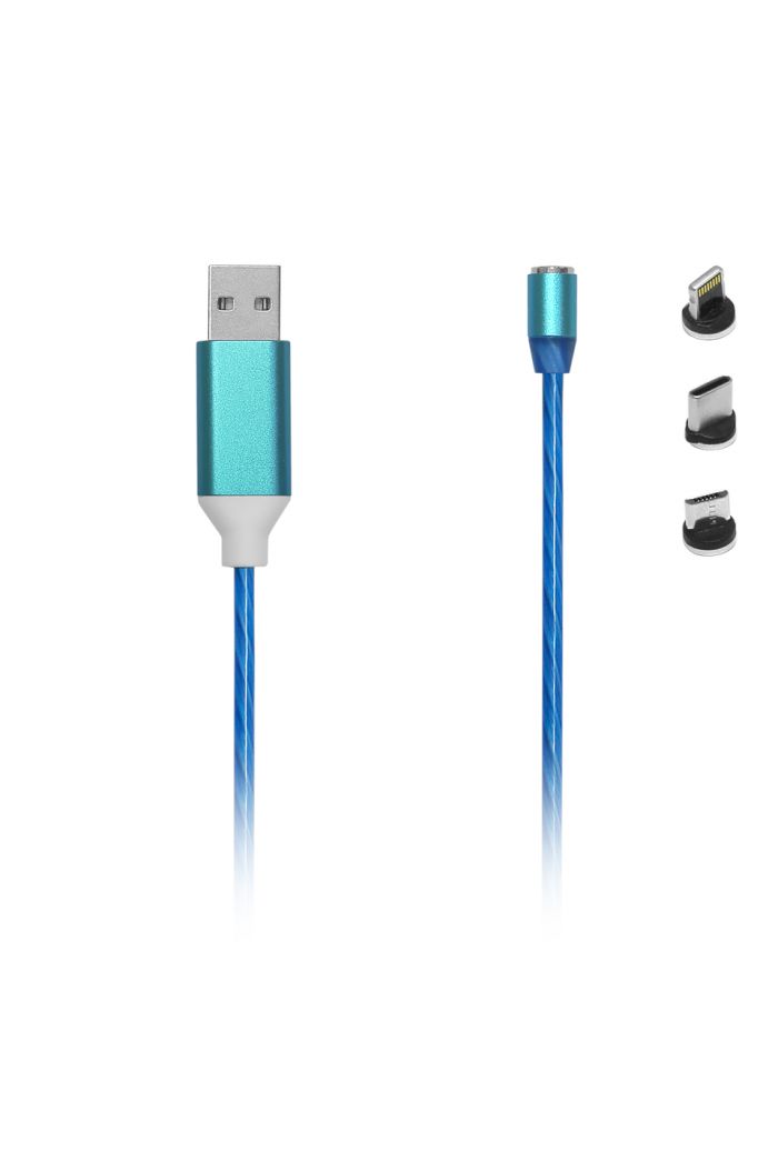 Frisby USB 2.0 Mıknatıslı Led Işıklı Çoklu Şarj Kablo