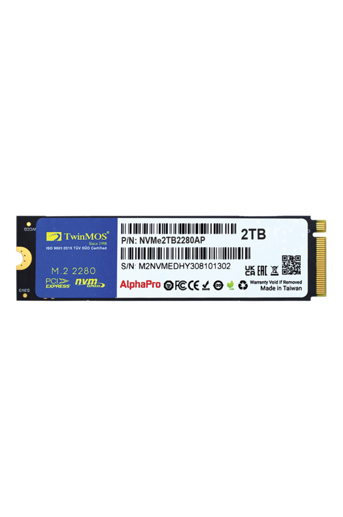 TwinMOS 2TB M.2 PCIe Gen3 NVMe SSD (3600-3250Mb/s) TLC 3DNAND