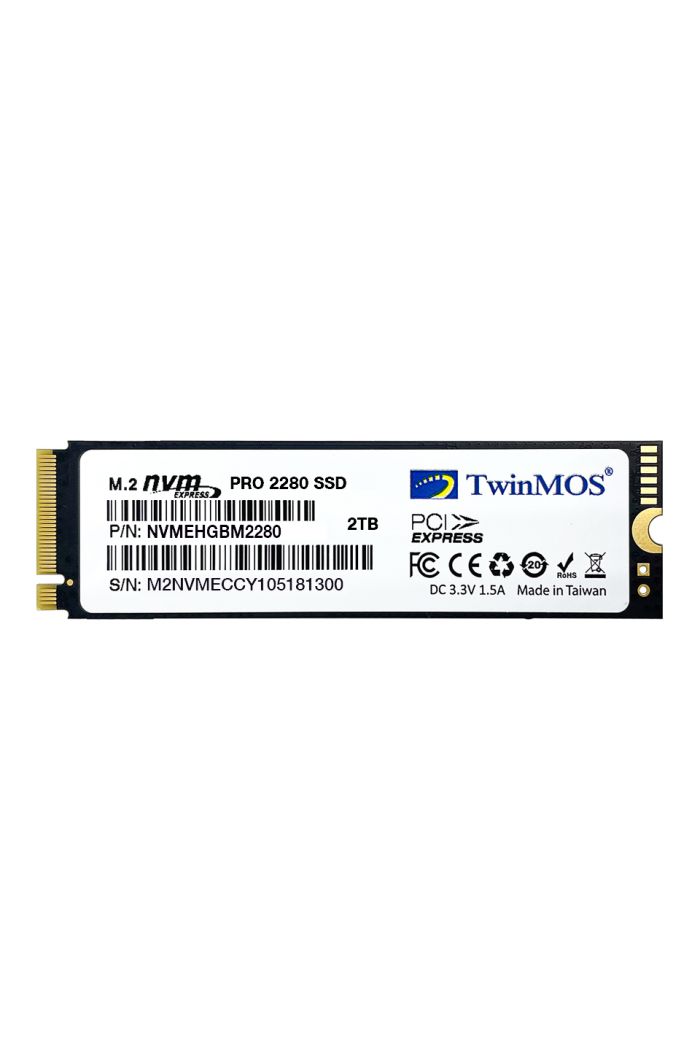 TwinMOS 2TB M.2 PCIe NVMe Pro SSD (3500Mb-3080Mb/s) 3D NAND
