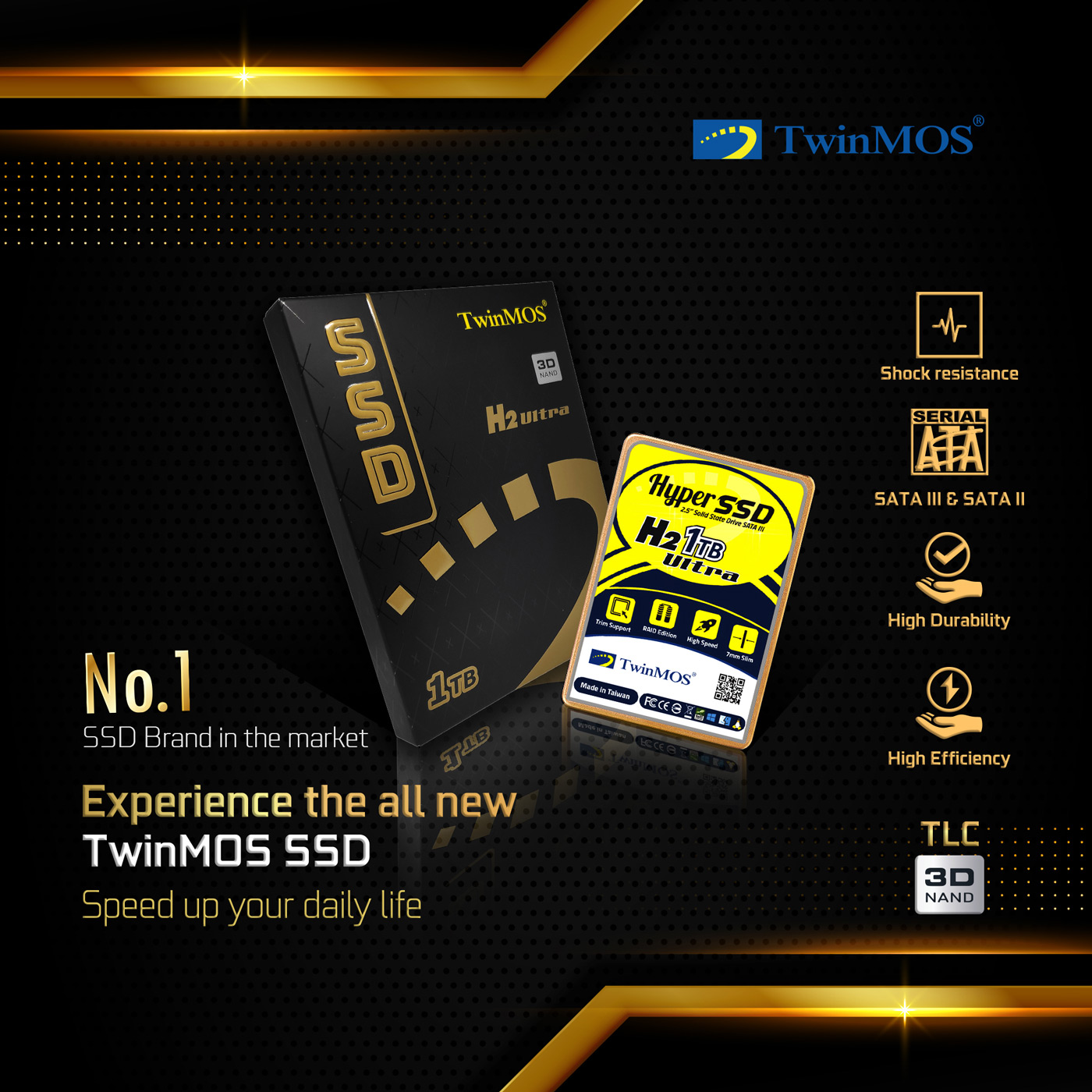 TwinMOS 1TB 2 5 SATA3 SSD (580Mb 550Mb s) 3DNAND 6