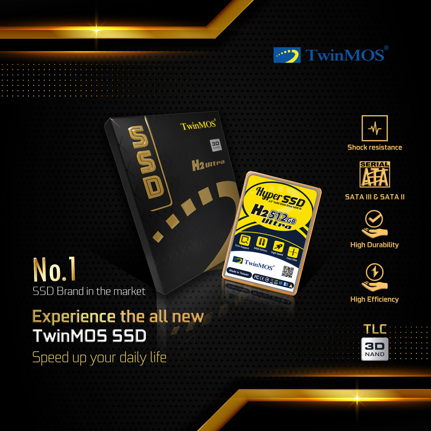 TwinMOS 512GB 2 5 SATA3 SSD (580Mb 550Mb s) 3DNAND 6